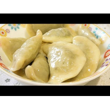 Вареники з печінкою під вершково-грибним соусом